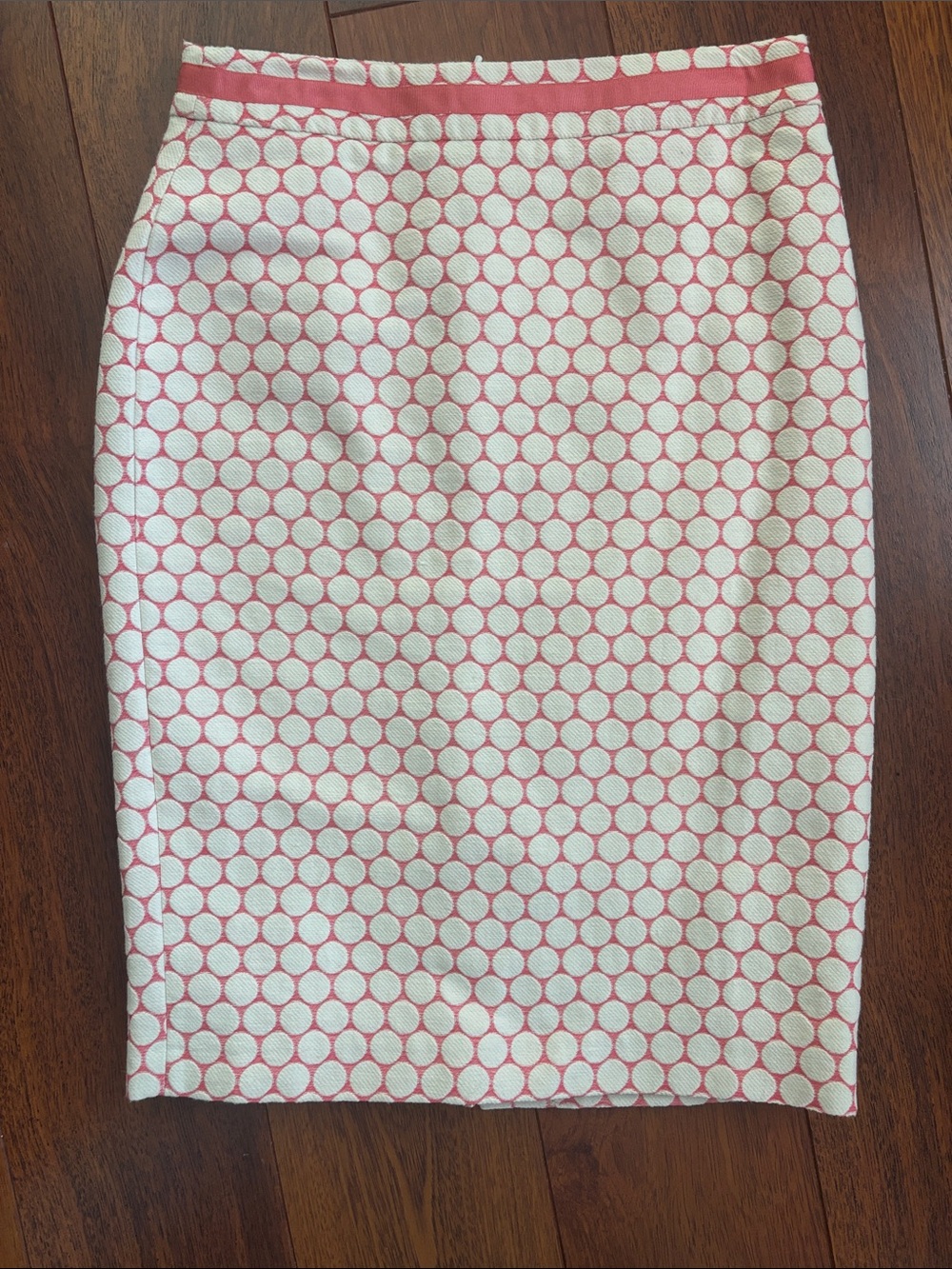 Boden Pink and White Polka Dot Pencil Skirt